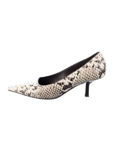 Pre-owned Michael Kors Snakeskin Animal Print Pumps In Neutral