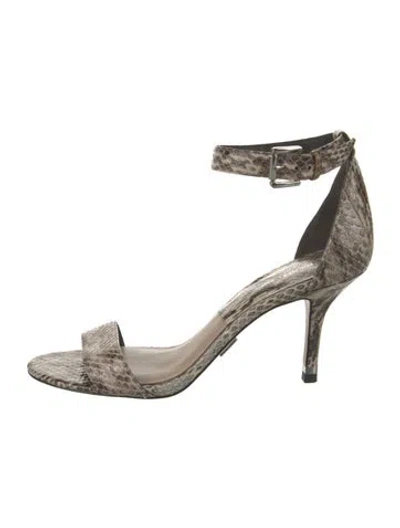 Pre-owned Michael Kors Snakeskin Animal Print Sandals