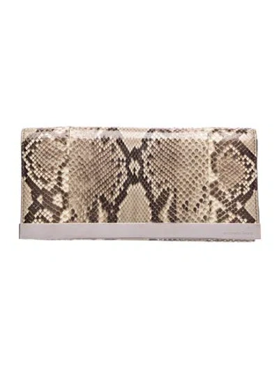 Pre-owned Michael Kors Snakeskin Clutch In Neutral