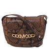 MICHAEL KORS MICHAEL KORS SNAKESKIN EFFECT SADDLE CROSSBODY BAG