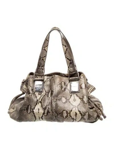 Pre-owned Michael Kors Snakeskin Shoulder Bag In Neutral
