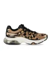 Michael Kors Leopard Printed Kit Extreme Mesh Trainers In Beige