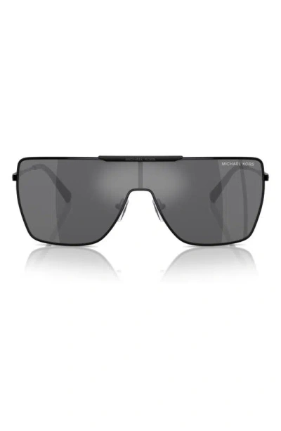 Michael Kors Snowmass 42mm Rectangular Sunglasses In Shiny Black