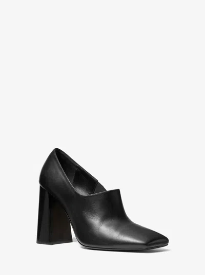 Michael Kors Sofia High Throat Leather Pump In Black