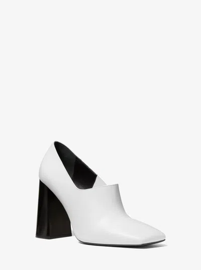 Michael Kors Sofia High Throat Leather Pump In White