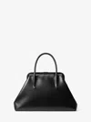 Michael Kors Sofia Large Leather Frame Satchel In Black In Black