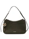 Michael Kors Soft Calfskin Shoulder Bag In Deep Green In Black