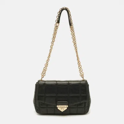 Pre-owned Michael Kors Soho Large Black Quilted Leather Shoulder Bag