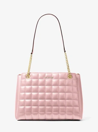 Michael Kors Soho Medium Quilted Tote Bag In Pink