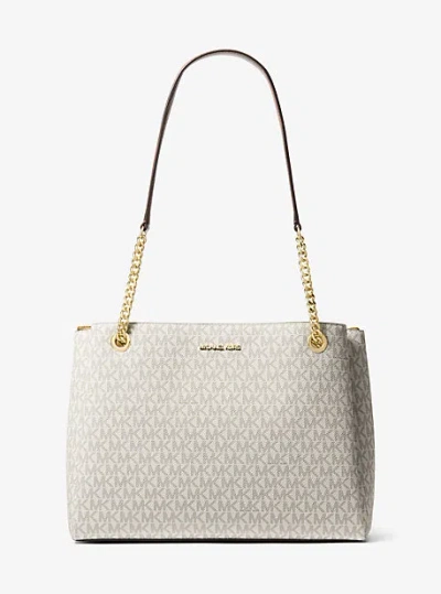 Michael Kors Soho Medium Signature Logo Tote Bag In Brown