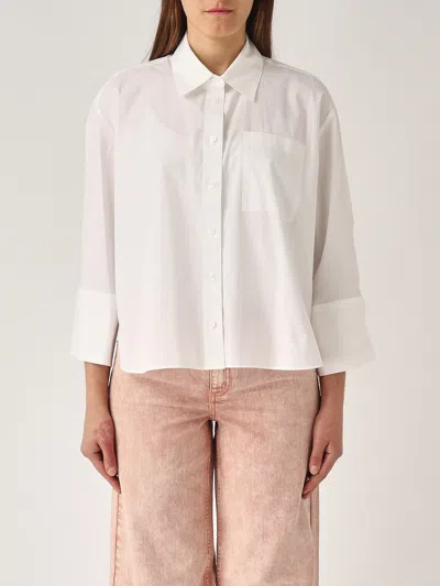 Michael Kors Solid Poplin Shirt Shirt In Bianco