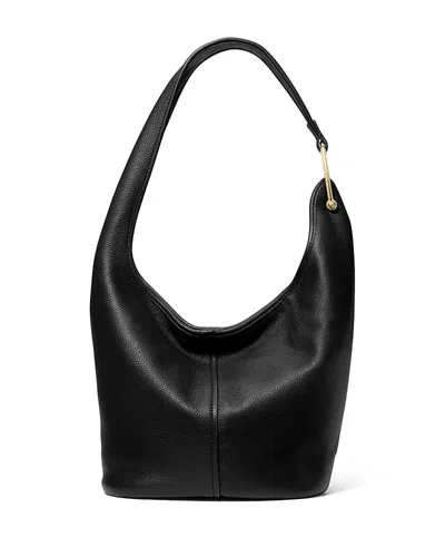 Michael Kors Sonny Medium Leather Hobo Shoulder Bag In Black