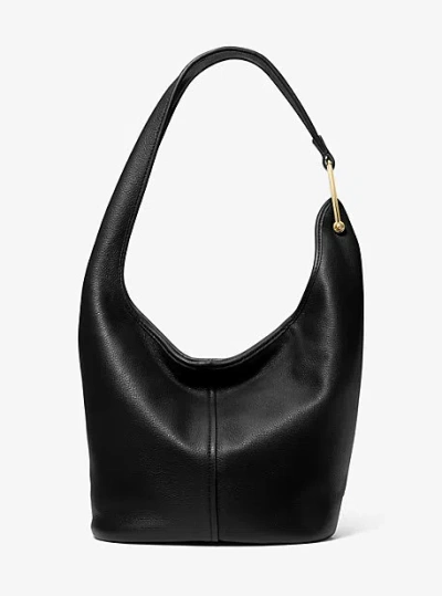 Michael Kors Sonny Medium Leather Shoulder Bag In Black