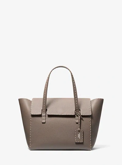 Michael Kors Sophia Hand-stitched Pebbled Leather Satchel