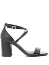 Michael Kors Sophie Flex 75mm Leather Sandals In Black