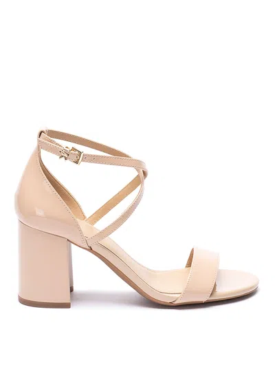 Michael Kors Sophie 70mm Leather Sandals In Beige