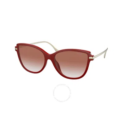 Michael Kors Sorrento Red Gradient Cat Eye Ladies Sunglasses Mk2130u 3547v0 56 In Brown