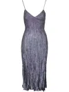 Michael Kors Sparkling Midi Dress In Silver
