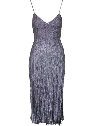 Michael Kors Sparkling Midi Dress In Silver
