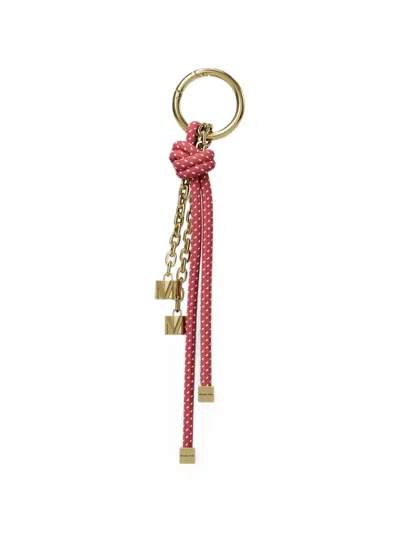 Michael Kors Speckled-cord Bag Charm In Pink