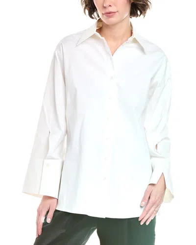 Michael Kors Collection Spiral Sleeve Shirt In White