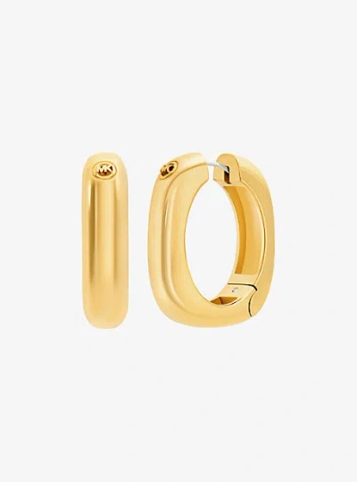 Michael Kors Square Hoop Earrings In Gold
