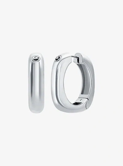 Michael Kors Square Hoop Earrings In Metallic