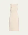 Michael Kors Sleeveless Sheath Wool-blend Dress In Ivory