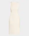 Michael Kors Sleeveless Sheath Wool-blend Dress In Ivory