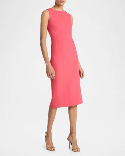 Michael Kors Square-neck Crepe Sheath Dress In Rosewood
