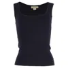 Michael Kors Square Neck Top In Navy Blue Wool In Blue