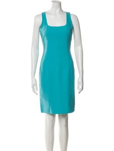Pre-owned Michael Kors Square Neckline Knee-length Dress In Blue