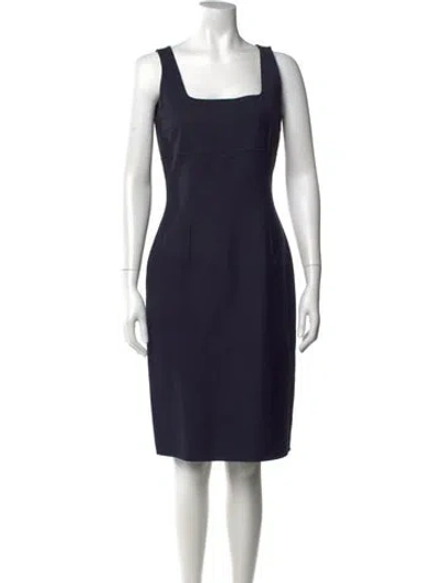 Pre-owned Michael Kors Square Neckline Knee-length Dress In Blue