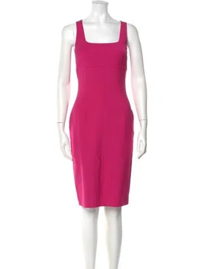 Pre-owned Michael Kors Square Neckline Knee-length Dress In Pink