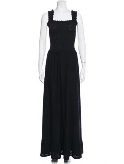 Pre-owned Michael Kors Square Neckline Long Dress In Black