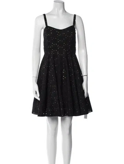 Pre-owned Michael Kors Square Neckline Mini Dress In Black
