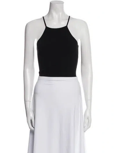 Pre-owned Michael Kors Square Neckline Sleeveless Crop Top In Black