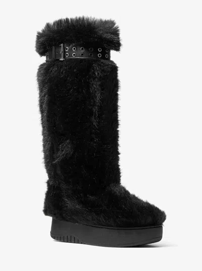 Michael Kors Starling Faux Fur Puffer Boot In Black