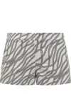 Michael Kors Status Print Stretch Shorts In Whitesilver