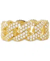 Michael Kors Sterling Silver Cubic Zirconia Link Statement Ring In Gold