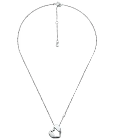 Michael Kors Sterling Silver Heart Pendant Necklace