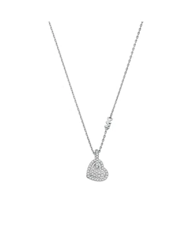 Michael Kors Sterling Silver Pave Heart Pendant Necklace