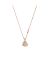 Michael Kors Sterling Silver Pave Heart Pendant Necklace In Rose Gold
