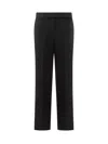 Michael Kors Grey Pinstriped Pants In Wool Blend Woman In Black