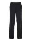 Michael Kors Navy Blue Pleated Pants In Grey