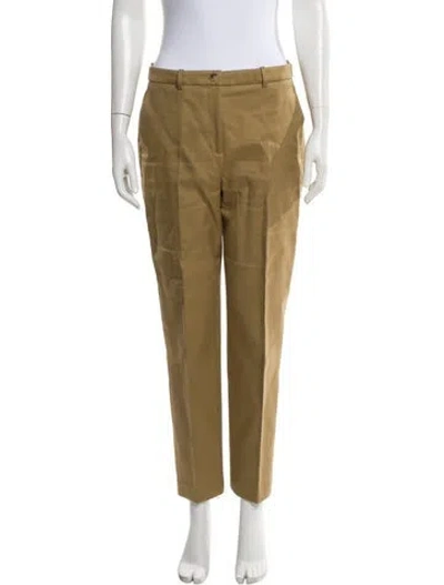 Pre-owned Michael Kors Straight Leg Pants In Gold