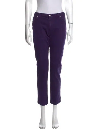 Pre-owned Michael Kors Straight Leg Pants In Purple