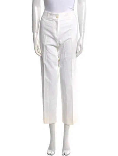 Pre-owned Michael Kors Straight Leg Pants In White