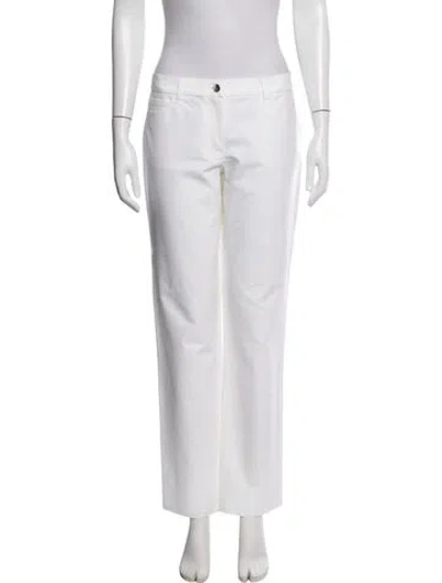 Pre-owned Michael Kors Straight Leg Pants In White