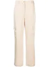 Michael Kors Straight-leg Satin-finish Trousers In Neutrals